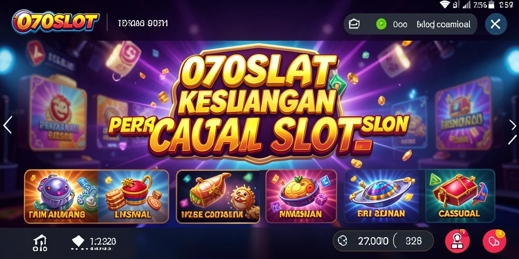 Screenshot utama 070SLOT menunjukkan gameplay slot yang seru dan warna-warni.