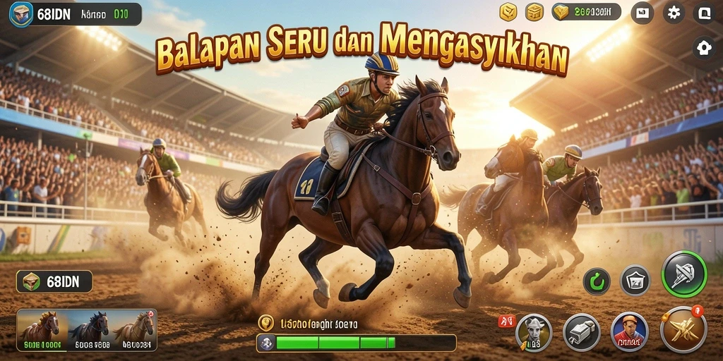 Tampilan screenshot menampilkan gameplay Racing yang mendebarkan.