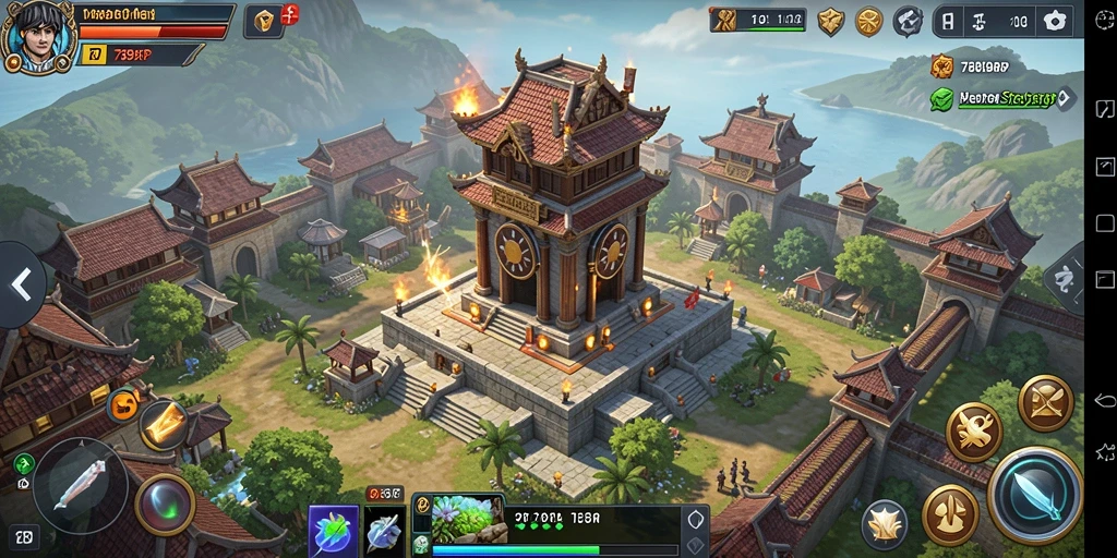 Screenshot gameplay 789RP menampilkan aksi menara pertahanan yang memukau.