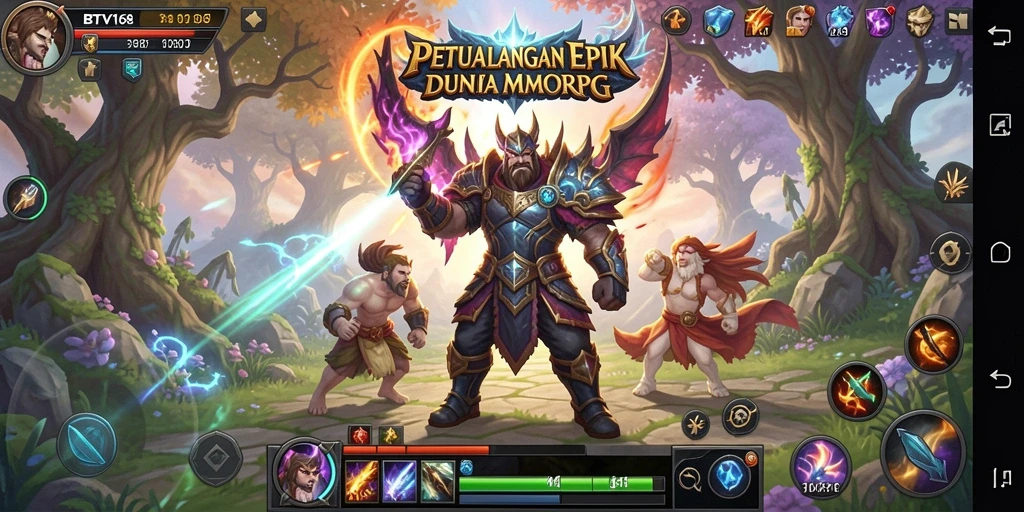 Tampilan seru dari gameplay BTV168 yang penuh aksi MMORPG.