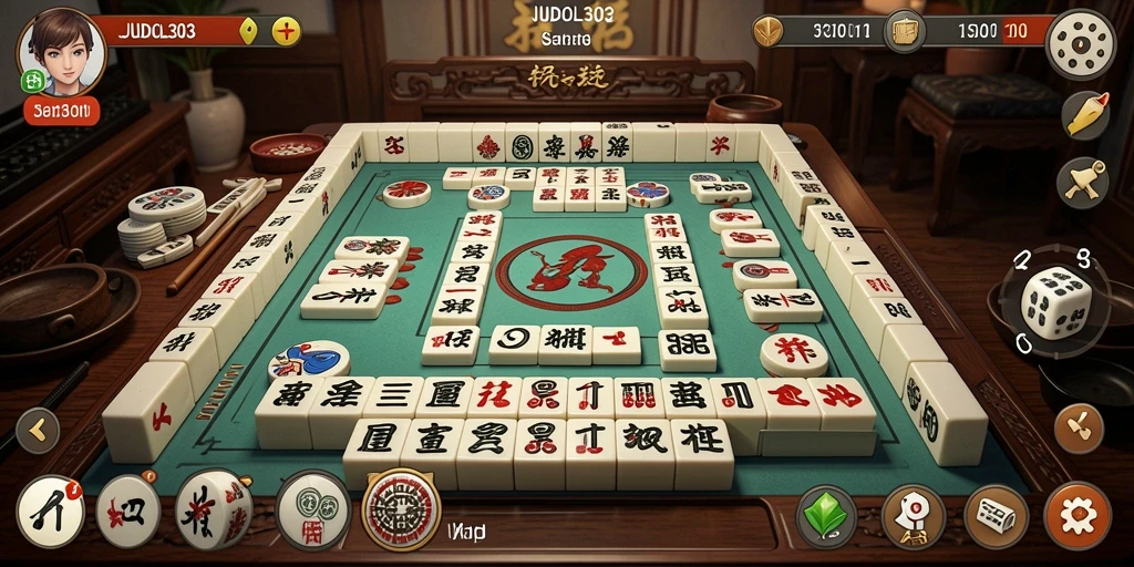 Screenshot gameplay JUDOL303 yang menampilkan suasana bermain Mahjong.