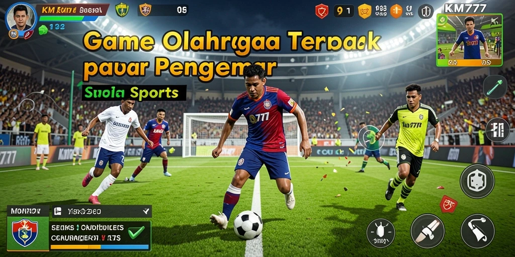 Tampilan gameplay KM777 dengan logo olahraga yang menarik.