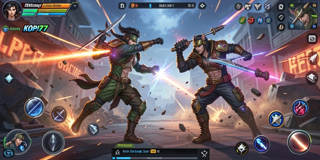 Tampilan gameplay KOPI77 yang mendebarkan dan penuh aksi.