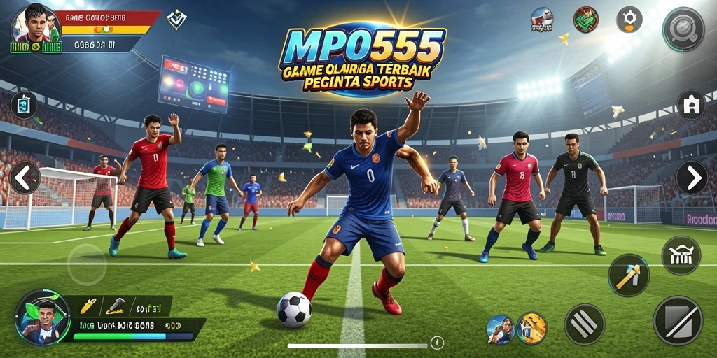 Screenshot utama MPO555 menunjukkan aksi seru dalam permainan olahraga.