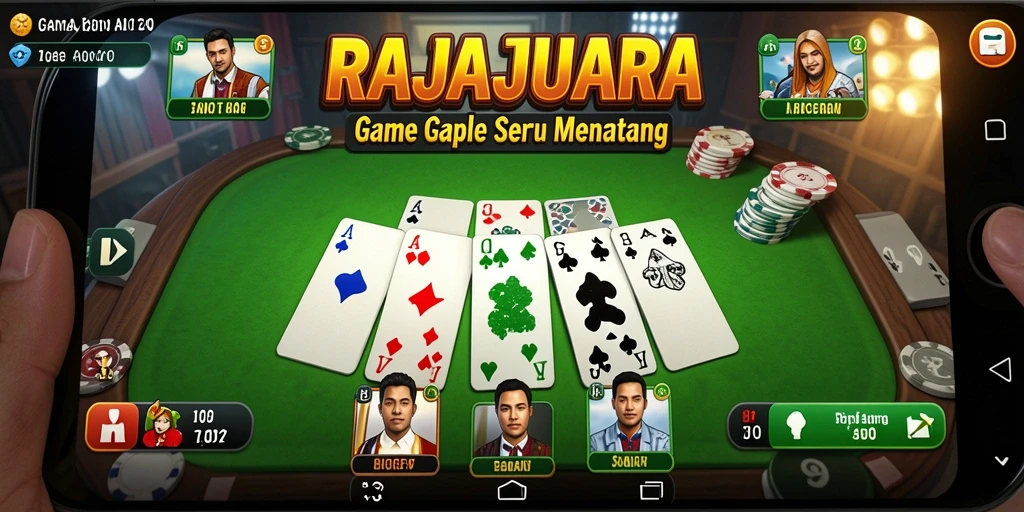 Screenshot gameplay seru RAJAJUARA yang menampilkan permainan Gaple.