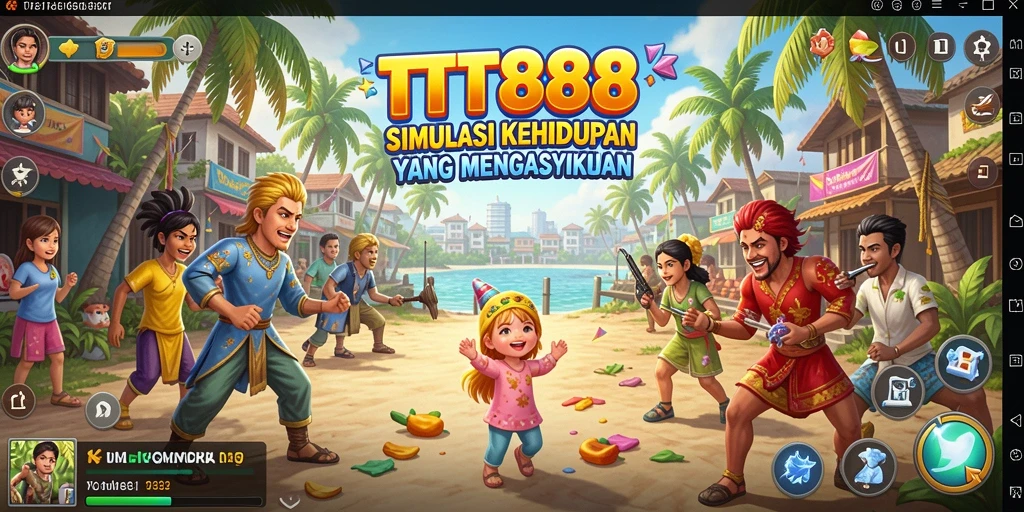 Screenshot gameplay TTT888 menampilkan simulasi kehidupan yang interaktif dan menyenangkan.