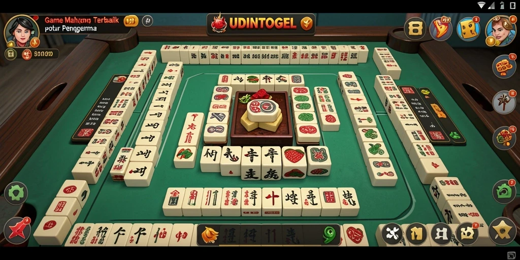 Screenshot gameplay UDINTOGEL menunjukkan keseruan bermain Mahjong.