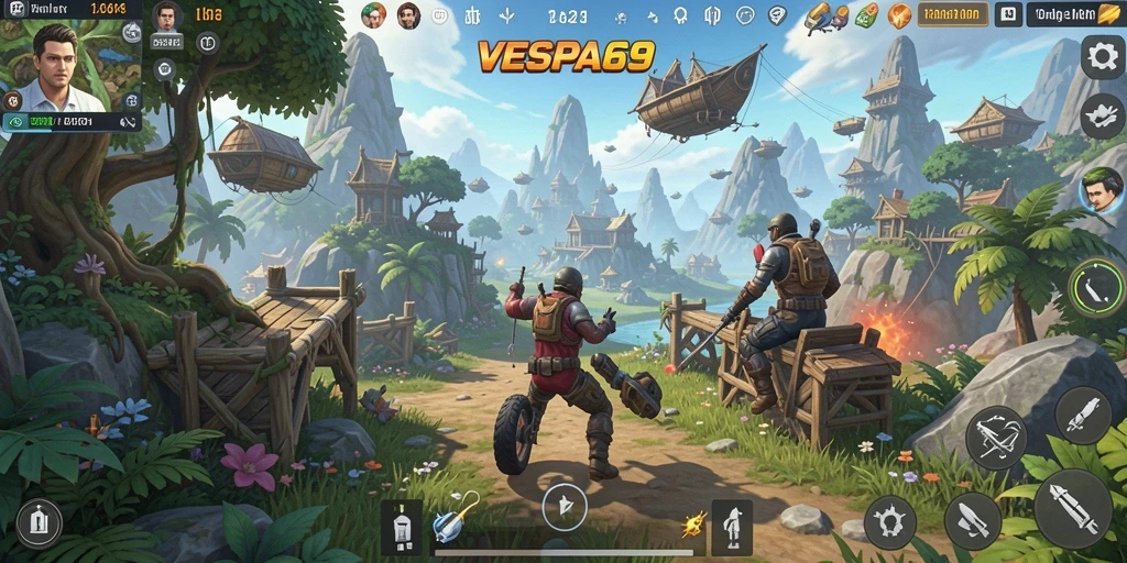 Gameplay menarik dari VESPA69 dalam dunia terbuka.