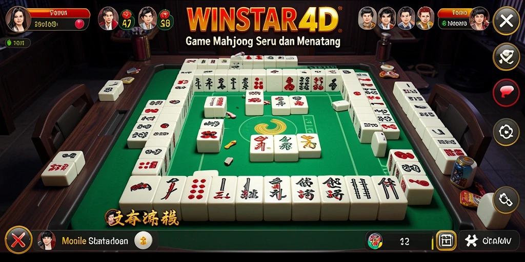 Tampilan screenshot <strong>WINSTAR4D</strong> menampilkan gameplay Mahjong yang mendebarkan.