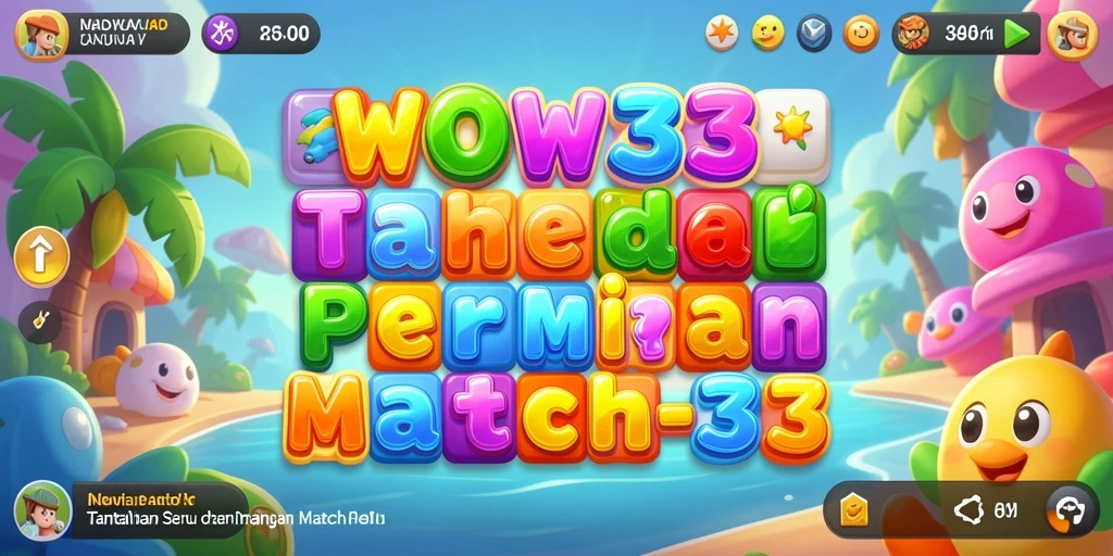 Tampilan gameplay seru dengan bola berwarna dalam WOW33.